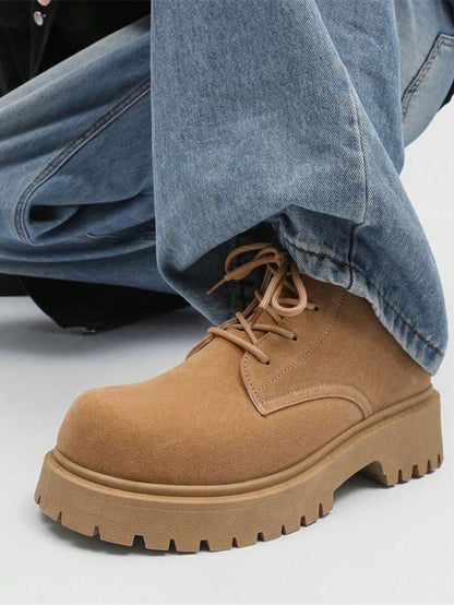 Retro High-Top Boots Khaki