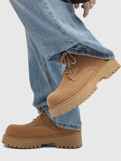 Retro High-Top Boots Khaki