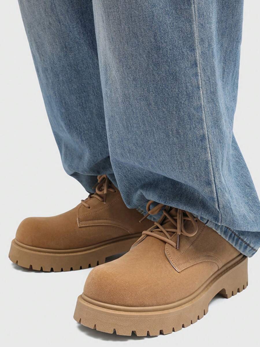 Retro High-Top Boots Khaki