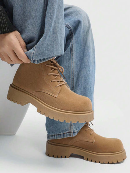Retro High-Top Boots Khaki