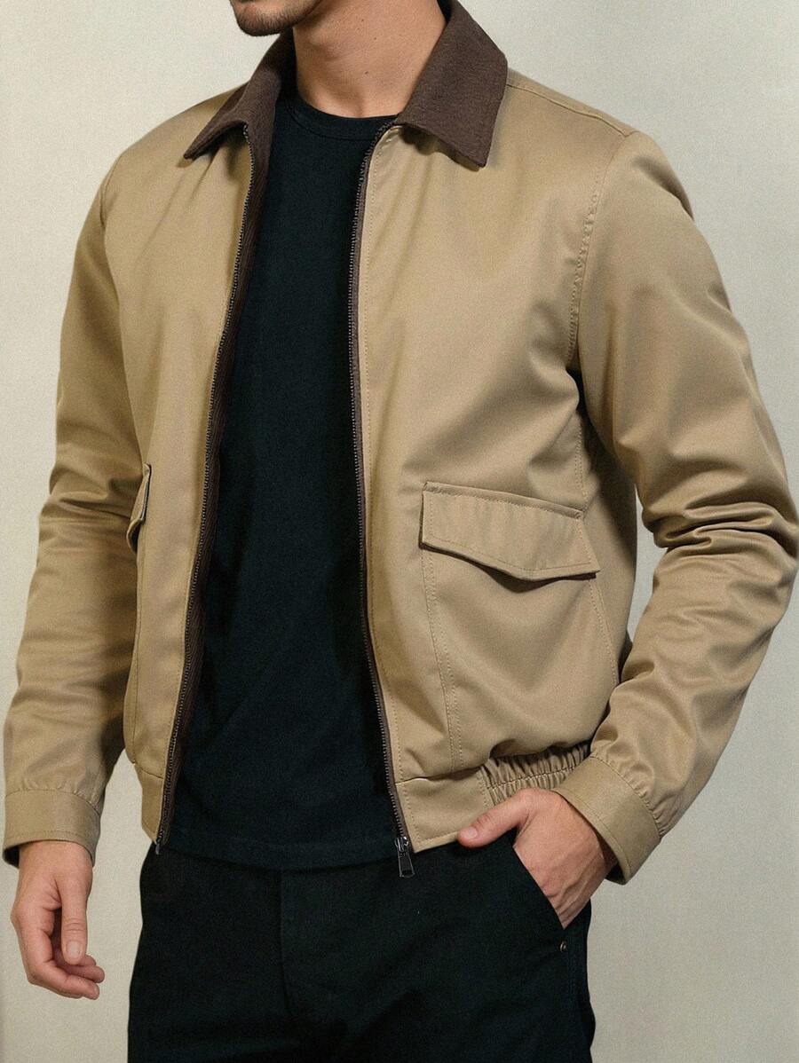 Casual Corduroy Jacket Khaki