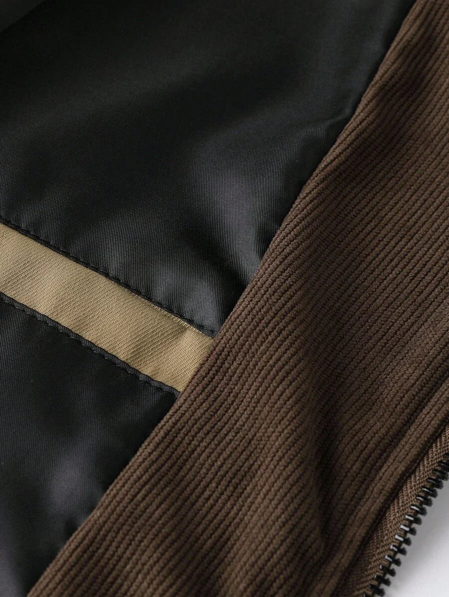 Casual Corduroy Jacket Khaki