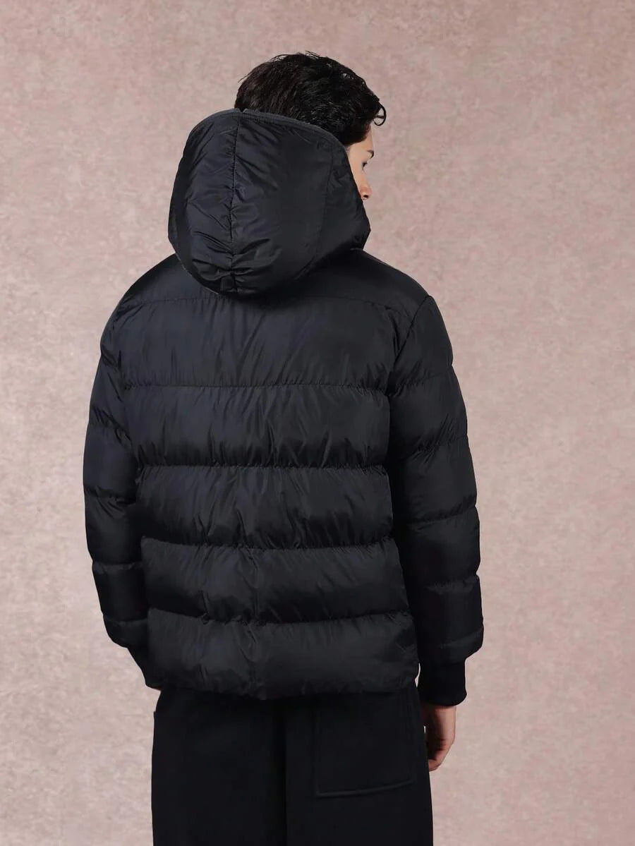 Black Puffer Jacket Insulated Coat