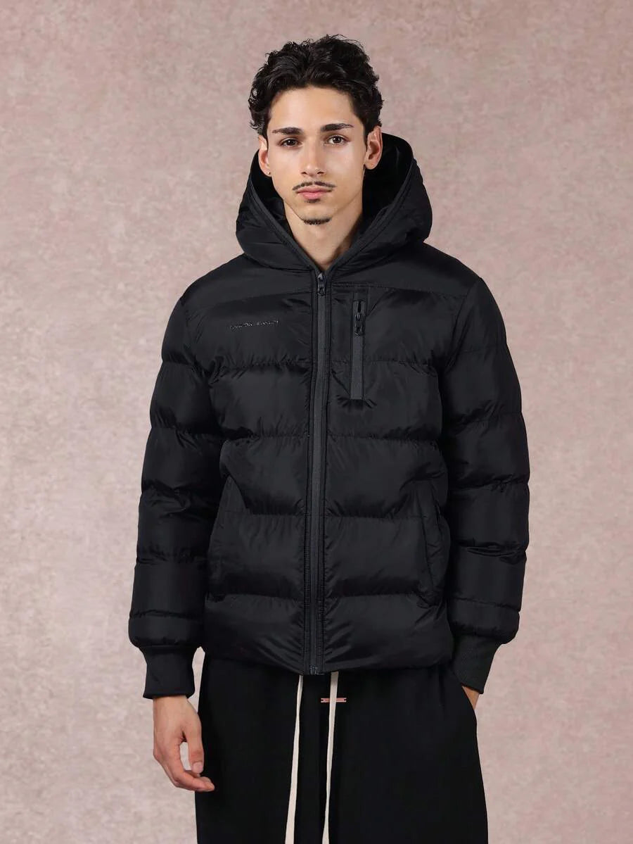 Black Puffer Jacket Insulated Coat