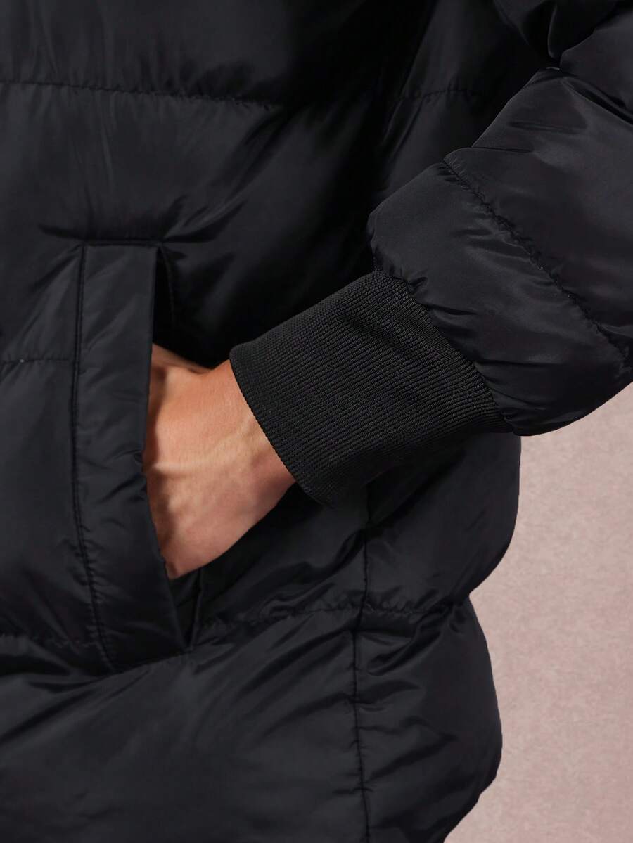 Black Puffer Jacket Insulated Coat