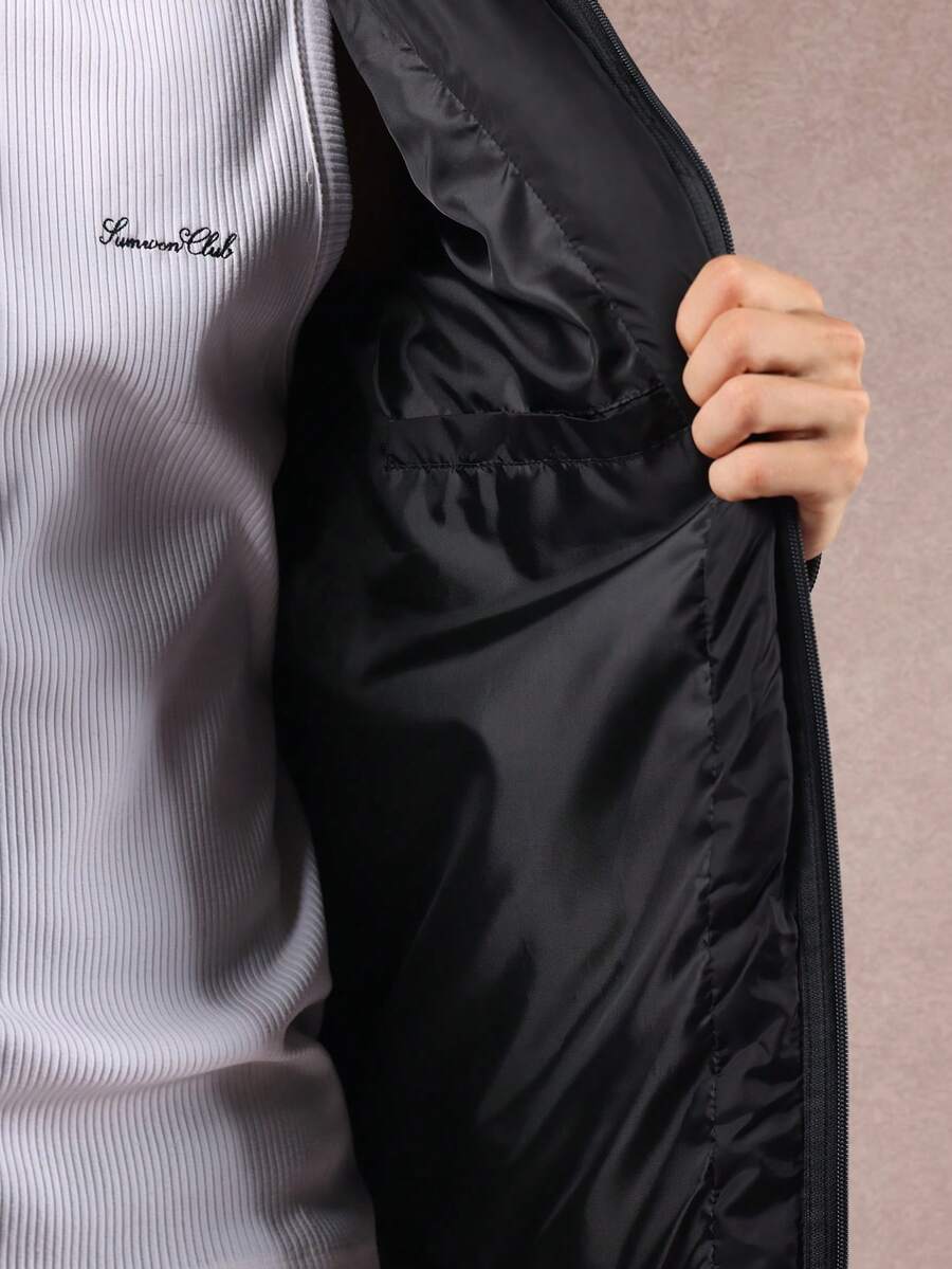 Black Puffer Jacket Insulated Coat