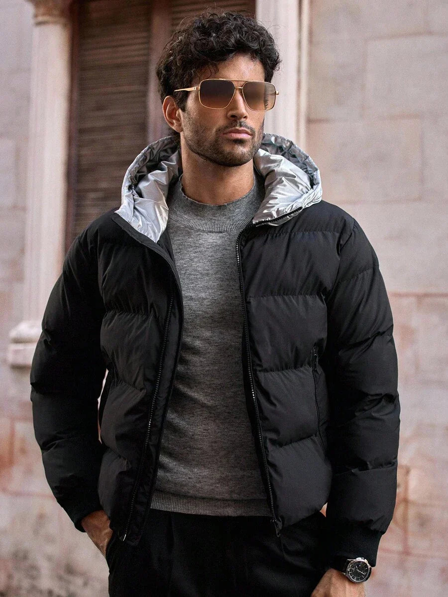 Men's Waterproof Insulated Puffer Coat - Warm Lightweight Hooded - BritishElegance
