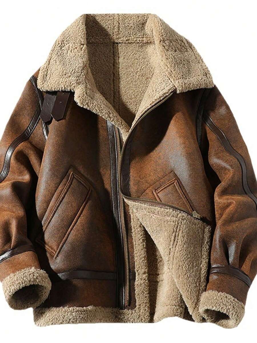 Suede Motorcycle Jacket Brown