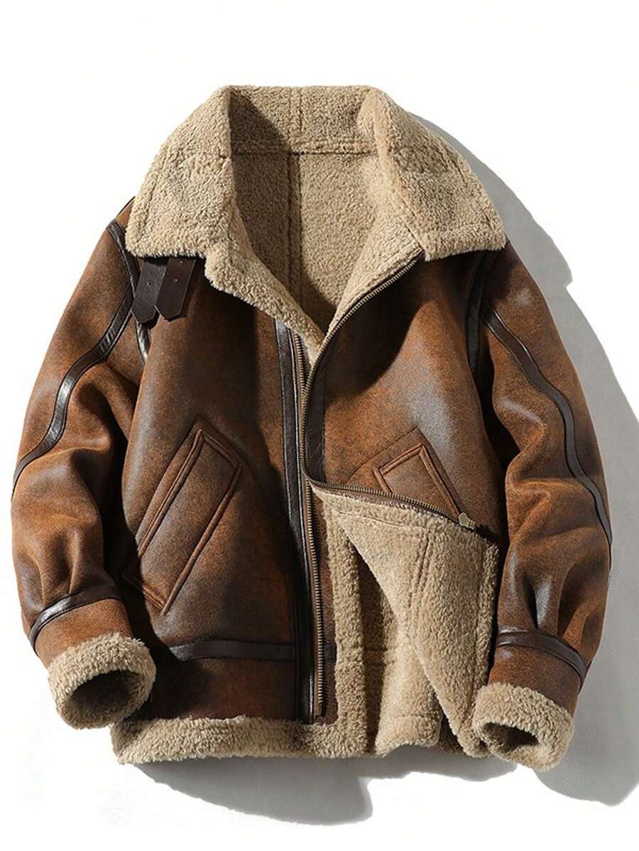 Suede Motorcycle Jacket Brown