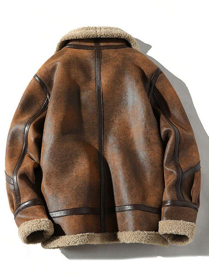 Suede Motorcycle Jacket Brown