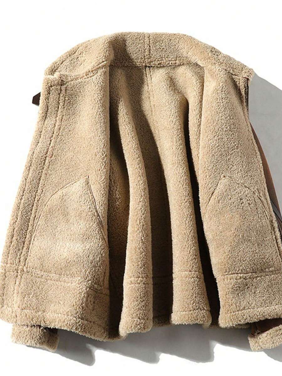 Suede Motorcycle Jacket Brown