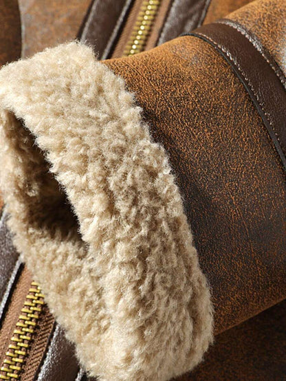Suede Motorcycle Jacket Brown