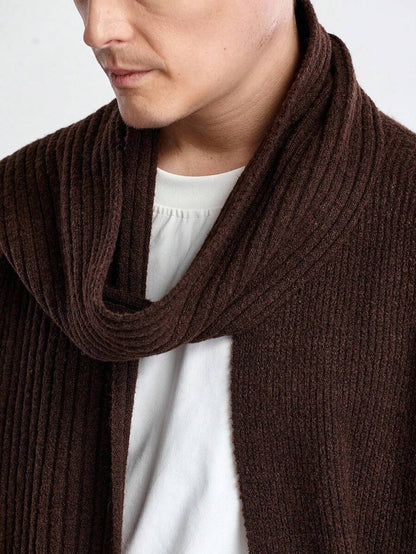 Casual Brown Cardigan Knit Wool