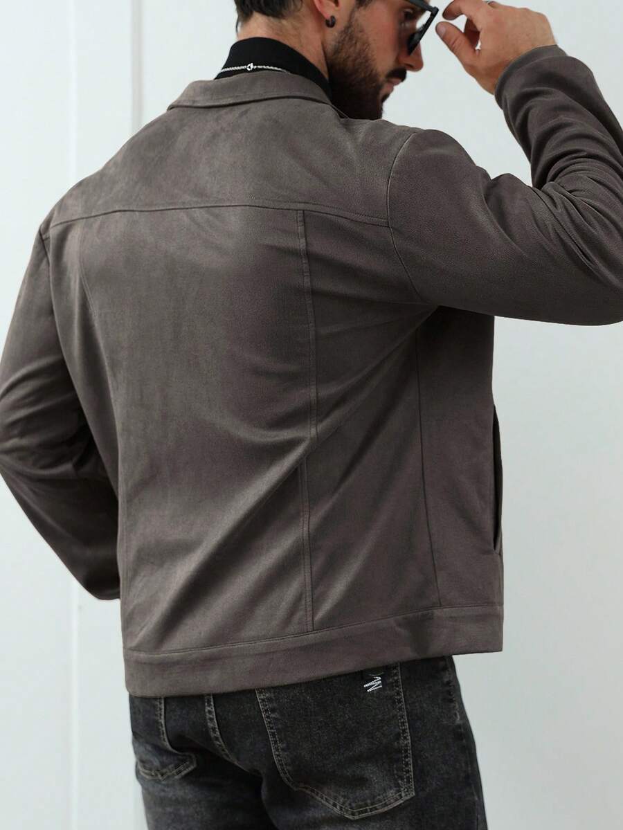Casual Fleece Jacket Brown
