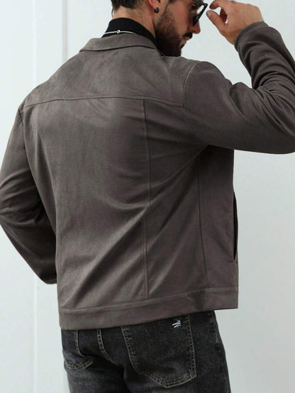 Casual Fleece Jacket Brown