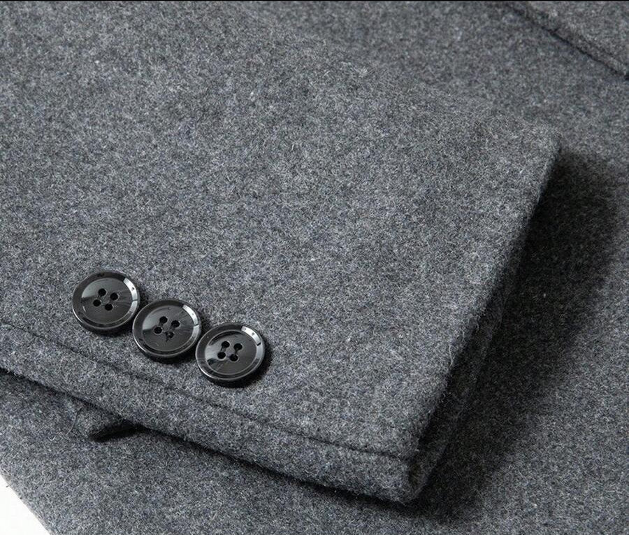 Stylish Grey Wool Coat