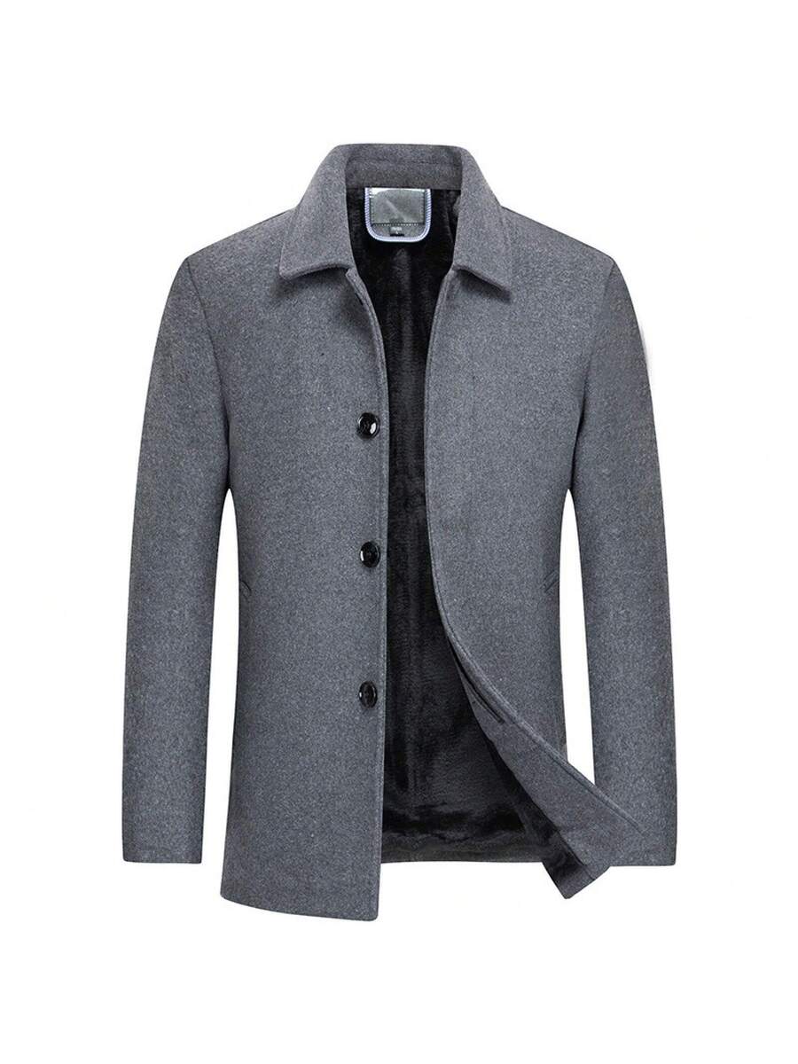 Stylish Grey Wool Coat