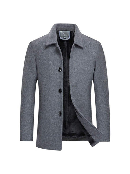 Stylish Grey Wool Coat