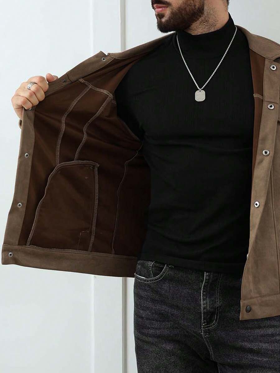 Casual Fleece Jacket Brown