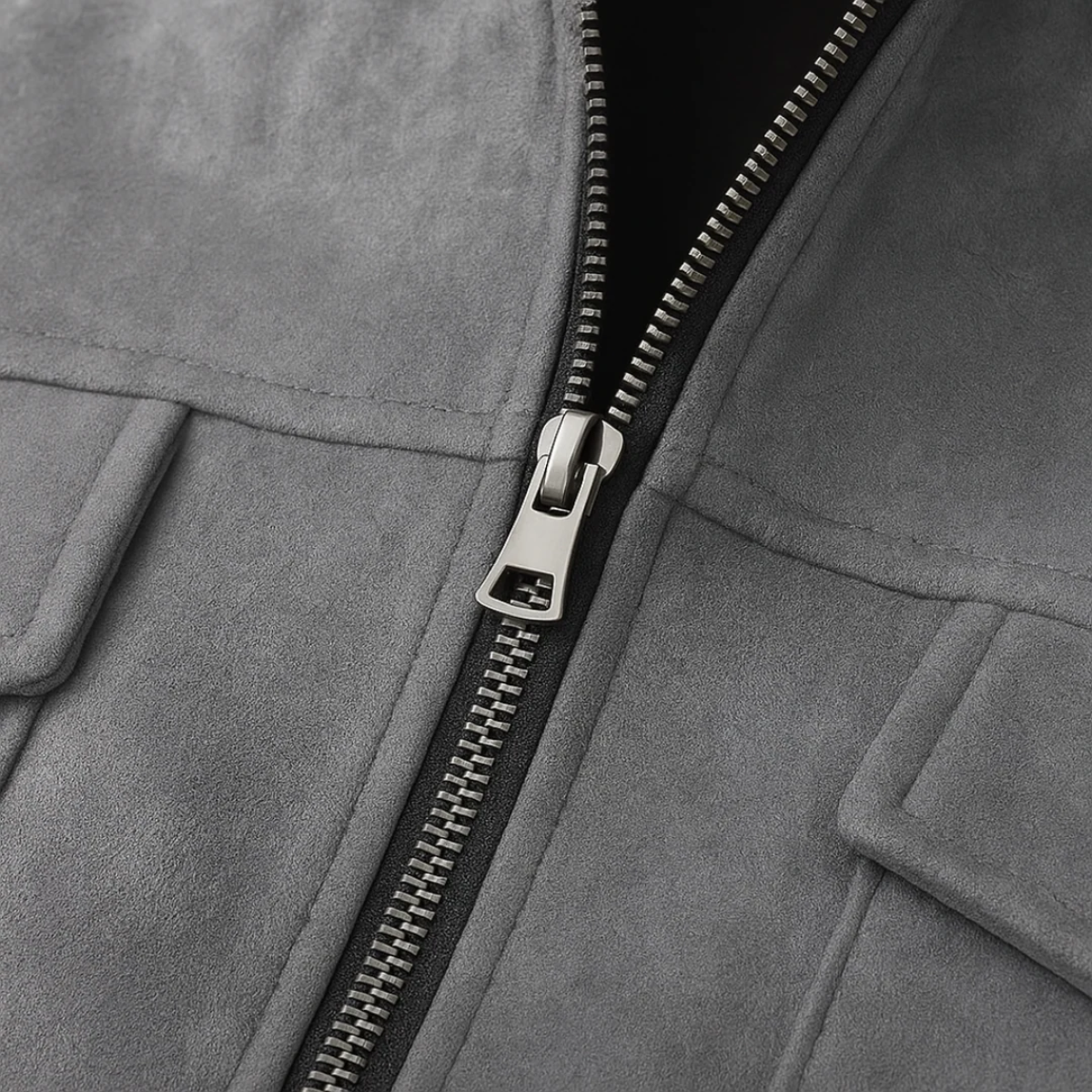 Men’s Suede Look Zip Shirt Jacket