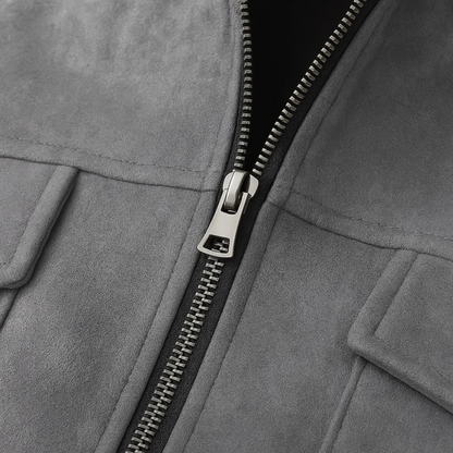 Men’s Suede Look Zip Shirt Jacket