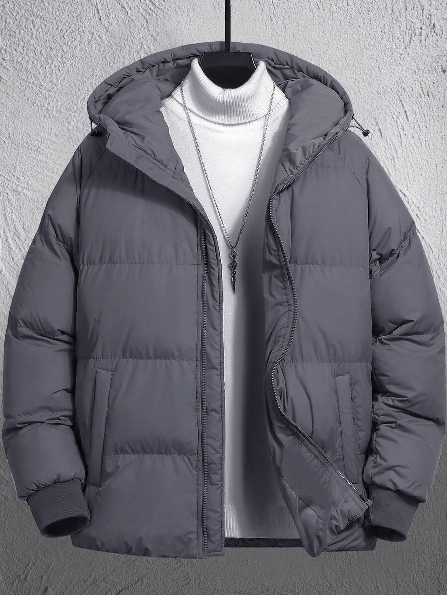 Casual Padded Jacket Khaki