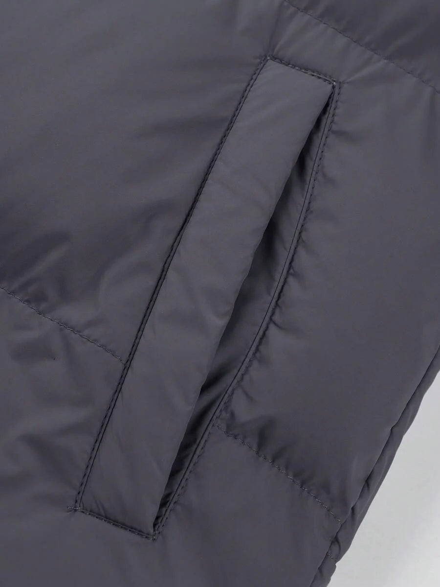 Casual Padded Jacket Khaki