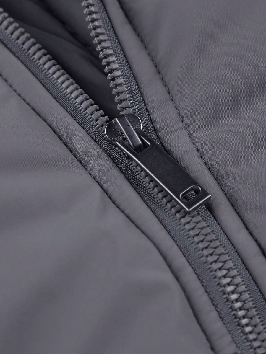Casual Padded Jacket Khaki