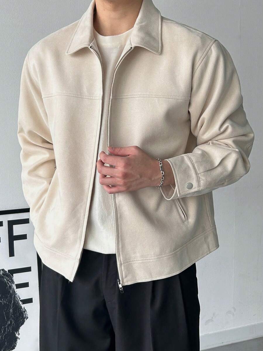 Brown Suede Faux Fur Jacket