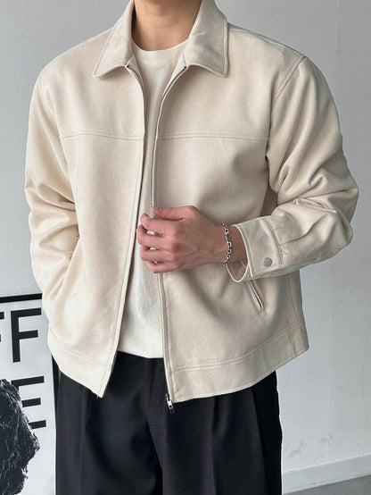 Brown Suede Faux Fur Jacket