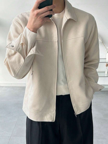 Brown Suede Faux Fur Jacket