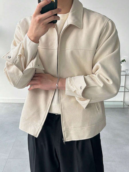 Brown Suede Faux Fur Jacket