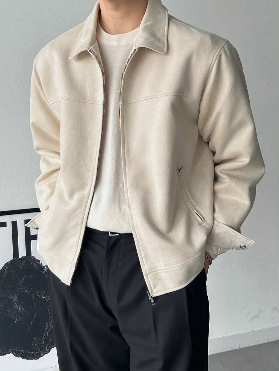 Brown Suede Faux Fur Jacket