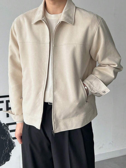 Brown Suede Faux Fur Jacket