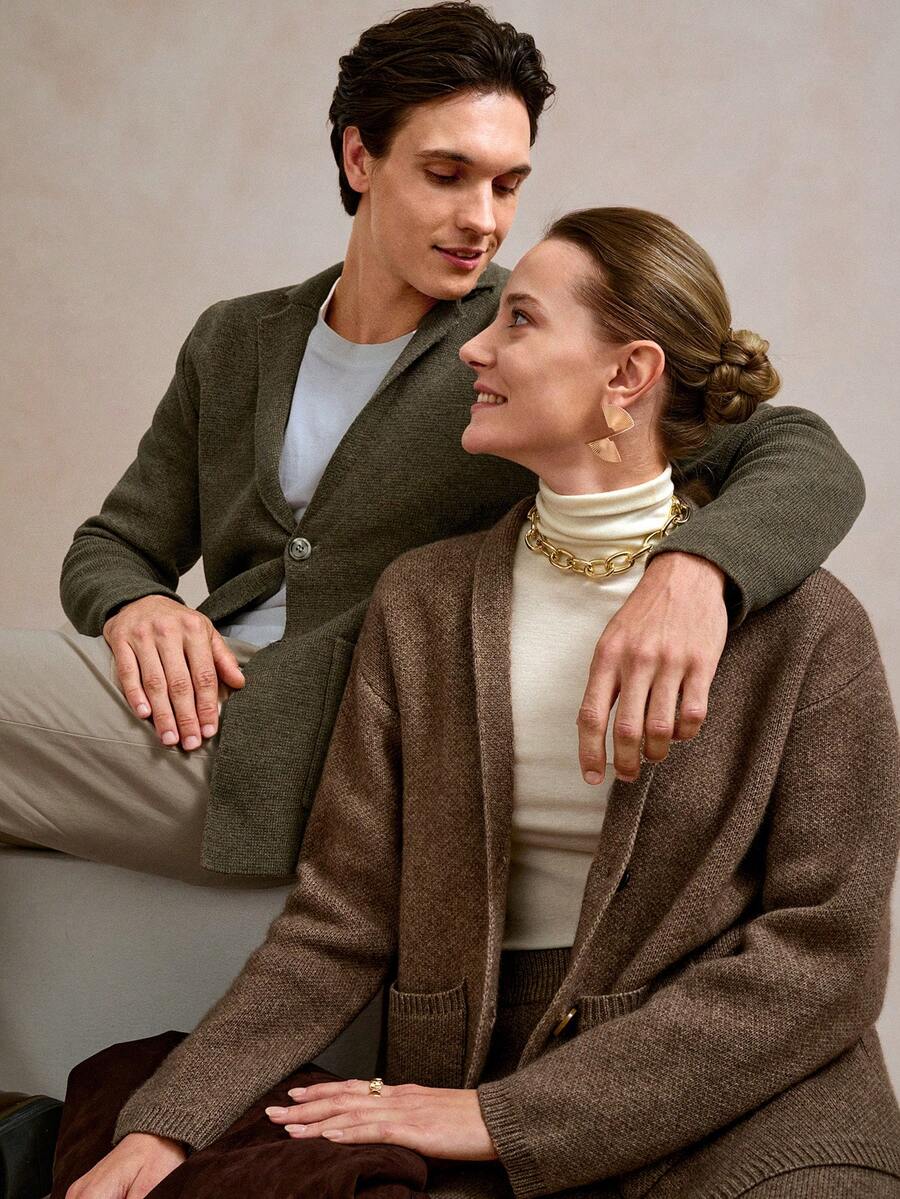 Casual Men's Cardigan Multicolor