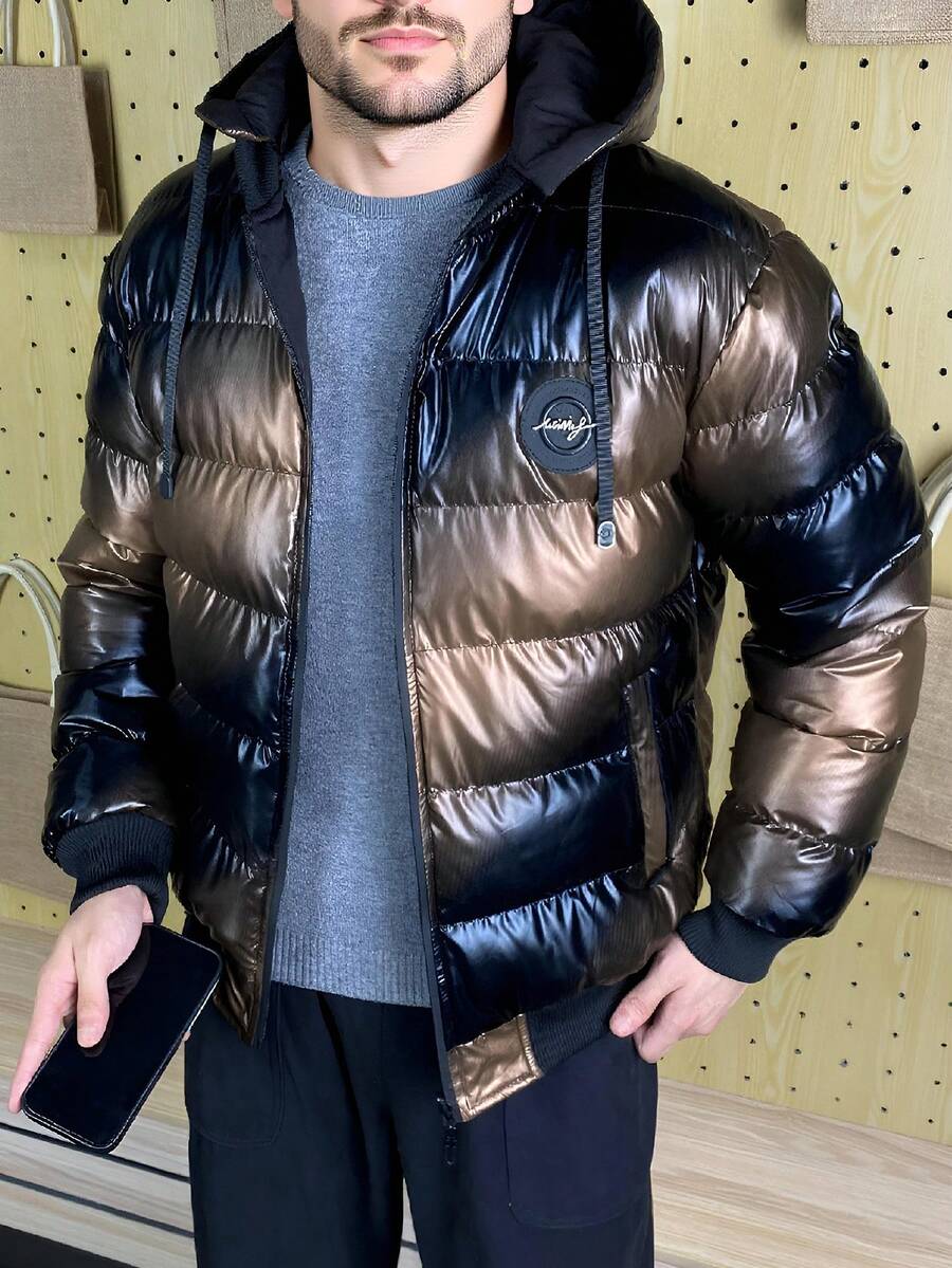 Padded Hooded Coat Blue