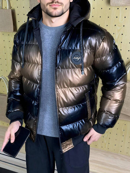 Padded Hooded Coat Blue