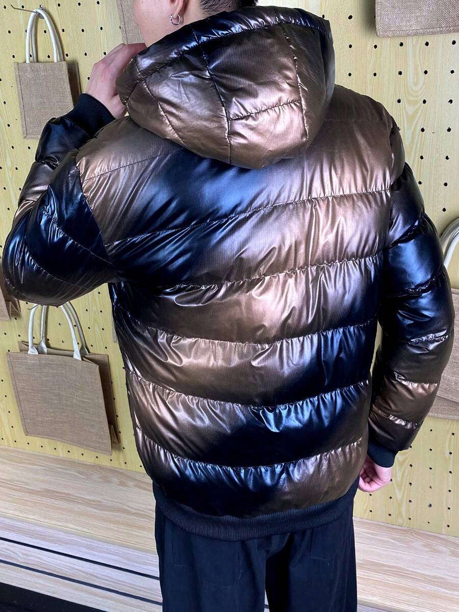 Padded Hooded Coat Blue