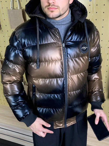 Padded Hooded Coat Blue