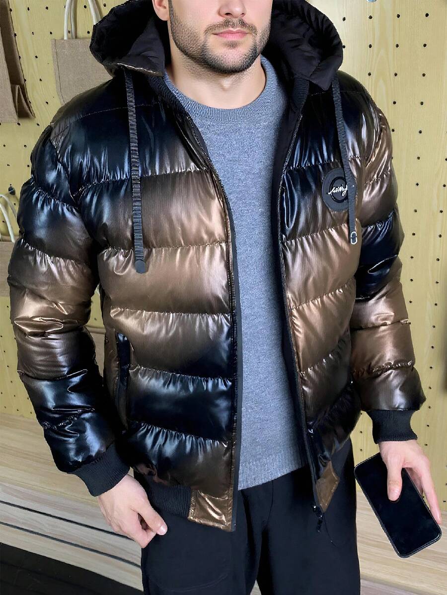 Padded Hooded Coat Blue