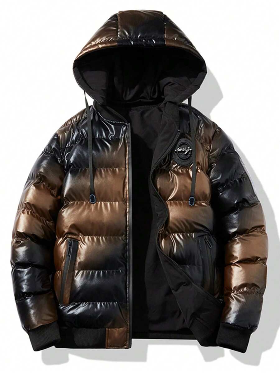 Padded Hooded Coat Blue