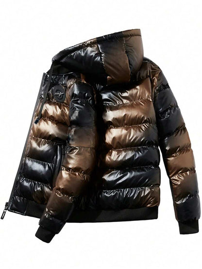 Padded Hooded Coat Blue