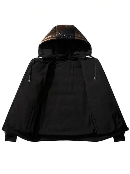 Padded Hooded Coat Blue