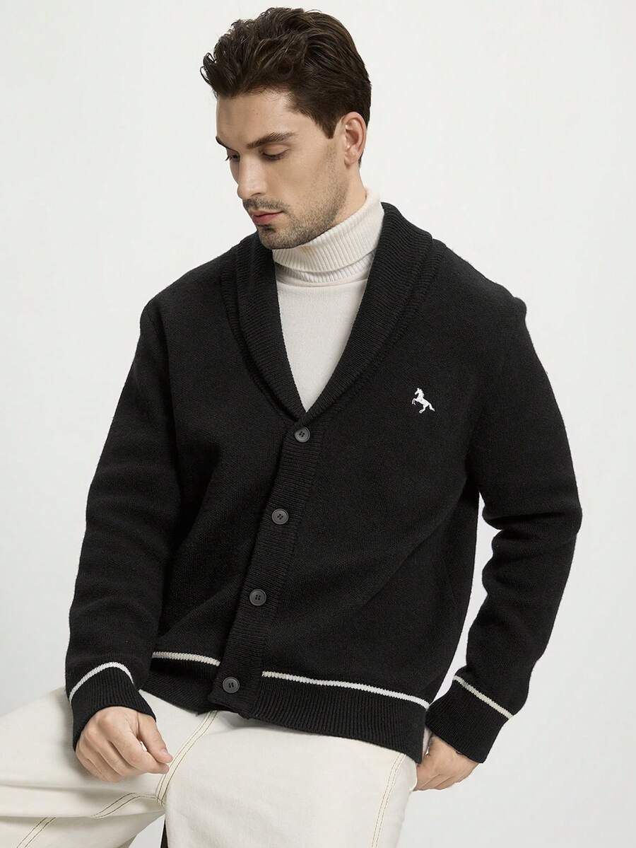 Black Embroidered Cardigan