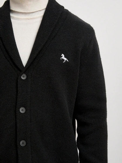 Black Embroidered Cardigan