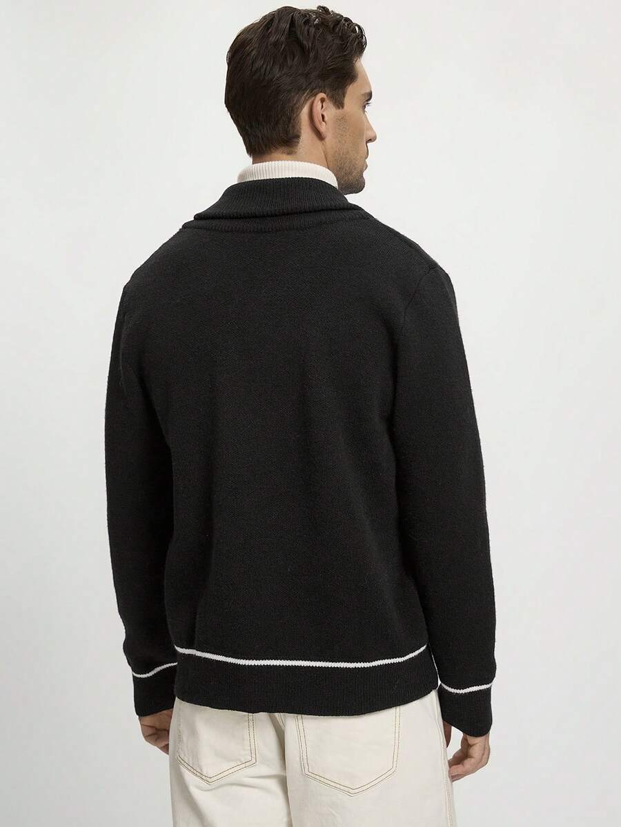 Black Embroidered Cardigan