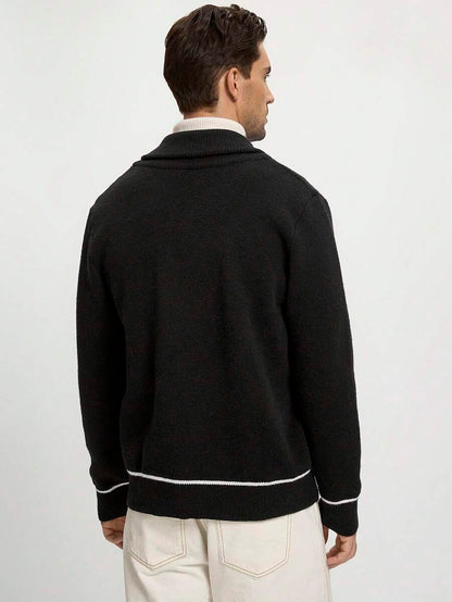 Black Embroidered Cardigan