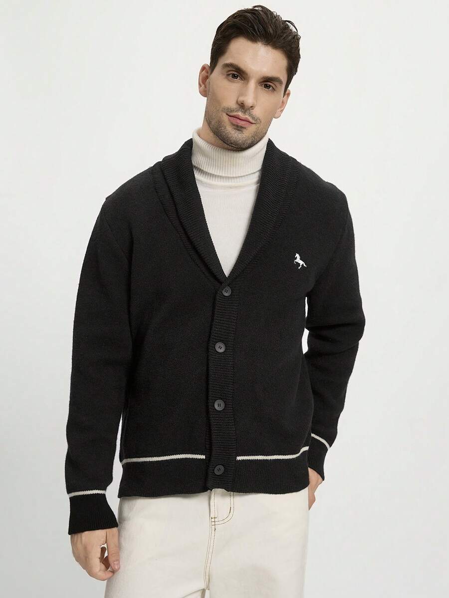 Black Embroidered Cardigan