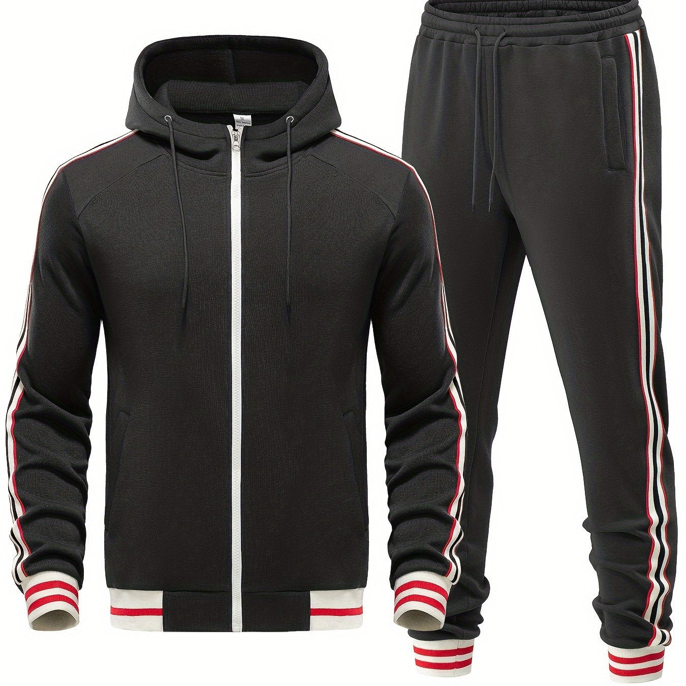 Men's Athletic 2-Piece Hooded Tracksuit Set