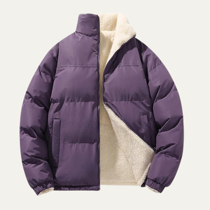 The Siena Men’s Reversible Fleece  Warm Winter Puffer Parka Jacket